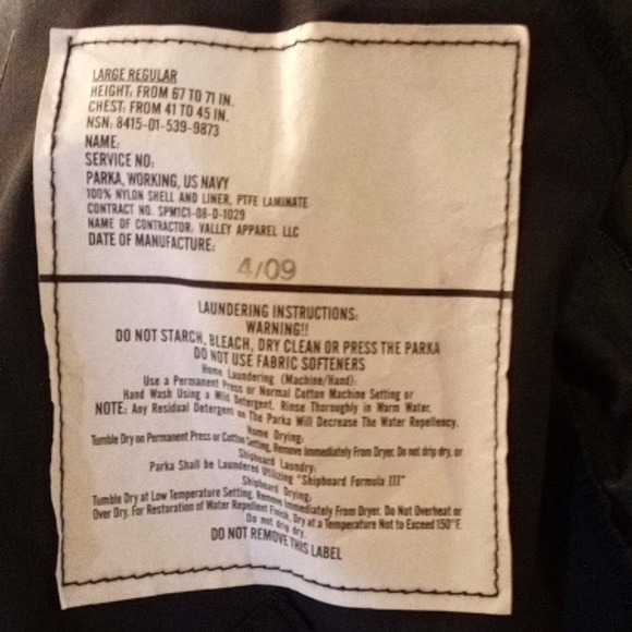 GORE-TEX US NAVY BLUE CAMO COAT LIKE BRAND NEW MENS LG - Picture 7 of 11